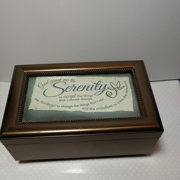 🎶🎵 Music Box 6" Carson Home Accents Serenity Prayer Plays "Friend Fur Elise" - Picture 4 of 11